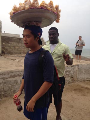 Johnny Balancing Food On His Head