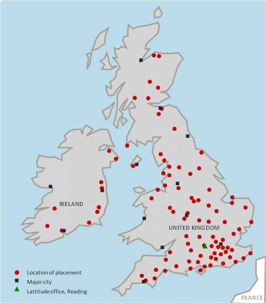 Lattitude Map Of UK