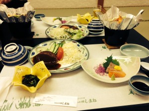 Traditional Japanese dinner.