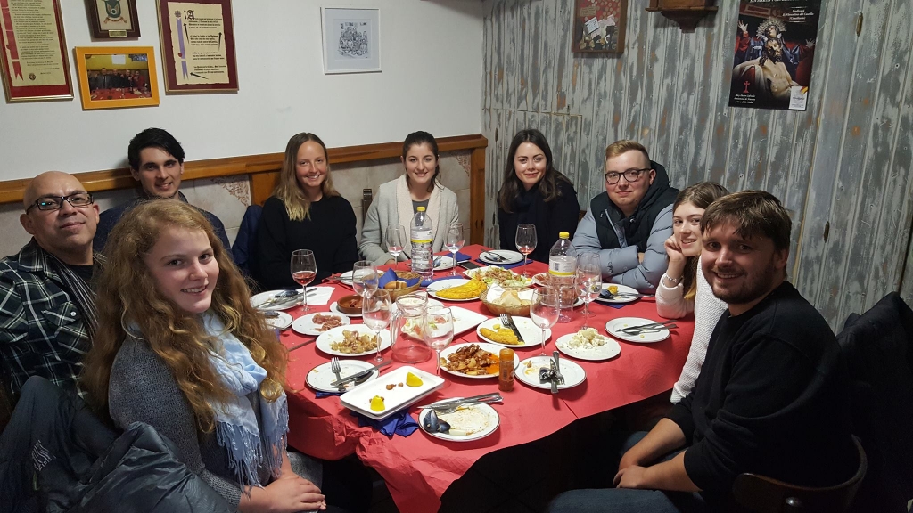 Volunteer has typical Spanish dinner with host family